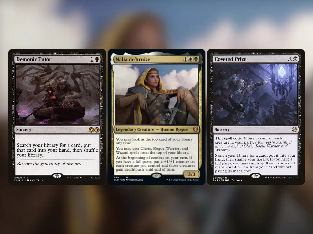 Demonic Tutor & Nalia de'Arnise & Coveted Prize